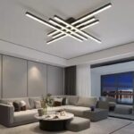 Lustra LED Holly Two, Cu Telecomanda, 3 Tipuri De Lumina, Intensitate Reglabila, 146W, Black
