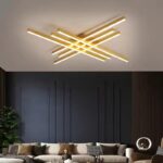 Lustra LED Holly Two, Cu Telecomanda, 3 Tipuri De Lumina, Intensitate Reglabila, 146W, Gold