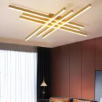 Lustra LED Holly Two, Cu Telecomanda, 3 Tipuri De Lumina, Intensitate Reglabila, 146W, Gold - imagine 3