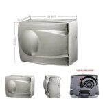 Uscător de Mâini cu Senzor, 1500W, Aer Cald/Rece, Inox Mat - imagine 6