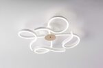 Lustra LED Cu Telecomanda, 3 Tipuri De Lumina, Intensitate Reglabila, 288W, Alb/Auriu - imagine 2