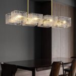 Lustra dining Zarra, Suspendata, 8 becuri, Auriu