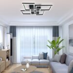 Lustra LED Cu Telecomanda, 3 Tipuri de Lumina, Intensitate Reglabila, 100W, Negru
