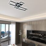 Lustra LED Cu Telecomanda, 3 Tipuri de Lumina, Intensitate Reglabila, 50W, Negru