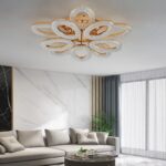 Lustra LED Cu Telecomanda, 3 Tipuri De Lumina, Intensitate Reglabila, 200W, Auriu - imagine 2