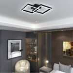Lustra LED cu Telecomanda, 3 Tipuri de Lumina, Intensitate Reglabila, 37W, Negru