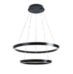 Lustra LED Suspendata Cu Telecomanda, 3 Tipuri De Lumina, Inaltime Reglabila, 240W, Negru - imagine 2