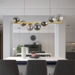 Lustra dining cu 7 globuri fumurii