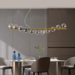 Lustra dining cu 11 globuri fumurii
