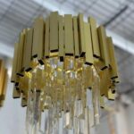 Candelabru Cristal Aliss, Auriu, 30 cm