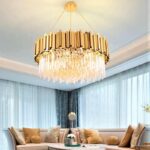 Candelabru Cristal Aliss, Auriu, 80cm