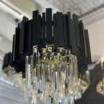 Candelabru Cristal Aliss, Negru, 30cm