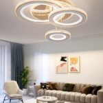 Lustra LED Cu Telecomanda, 3 Tipuri De Lumina Plus Lumina RGB, Intensitate Reglabila, 174W, Auriu