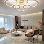 Lustra LED Cu Telecomanda, 3 Tipuri De Lumina Plus Lumina RGB, Intensitate Reglabila, 318W, Auriu