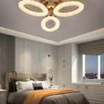 Lustra LED Cu Telecomanda, 3 Tipuri De Lumina, Intensitate Reglabila, 60W, Auriu