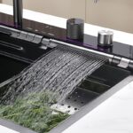 Chiuveta Bucatarie Multifunctionala cu LED, Inox, Gri Inchis – Negru, EVD 75×45 cm - imagine 12