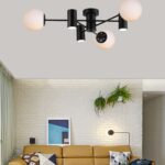 Lustra Cu LED Si 3 Globuri, Negru