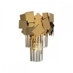 Aplica Cristal, 2 X E14, Auriu
