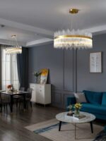 Candelabru Textura Cristal, Metal, 64W, Auriu - imagine 3