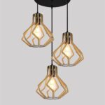 Pendul Rustic, 3 X E27, Inaltime Reglabila, Negru