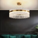 Candelabru Textura Cristal, Metal, 64W, Auriu - imagine 2