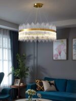 Candelabru Textura Cristal, Metal, 64W, Auriu - imagine 4