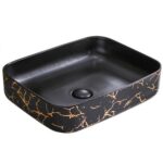 Lavoar Ceramic Premium, Dreptunghiular Gold -Negru,50x40cm