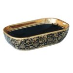 Lavoar Ceramic Premium, Oval Gold -Negru,46cm