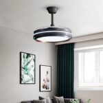 Lustră cu Ventilator LED Retractabil, Negru - imagine 2