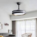 Lustră cu Ventilator LED Retractabil, Negru - imagine 4