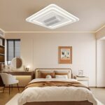 Lustra LED cu ventilator, Design Patrat, 6 Trepte de Viteza - imagine 2