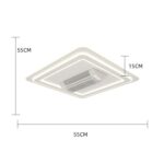 Lustra LED cu ventilator, Design Patrat, 6 Trepte de Viteza - imagine 3