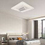 Lustra LED cu ventilator, Design Patrat, 6 Trepte de Viteza