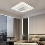 Lustra LED cu ventilator, Design Patrat, 6 Trepte de Viteza - imagine 4