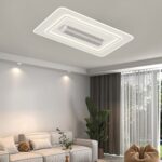 Lustră LED cu Ventilator Dreptunghiulara, Alb - imagine 2
