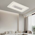Lustră LED cu Ventilator Dreptunghiulara, Alb - imagine 3