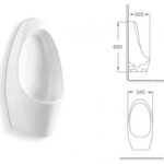 Pisoar Suspendat din Ceramică, Alb, 340×300×680 mm - imagine 2