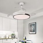 Ventilator Plafon LED cu Lumină în 3 Tonuri, Motor Cupru, Temporizare și Telecomandă, Alb+Negru - imagine 4