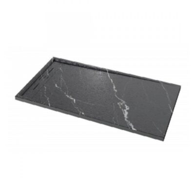Cadita de Baie Ultraslim din Compozit, 120×90 cm, Carrara Black LS