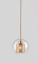 Pendul Elegant cu Glob Transparent, Soclu E27 - imagine 2