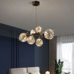Lustra Suspendata, 6 Globuri, Negru