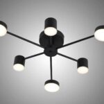 Lustră LED cu Telecomandă, 54W,Negru 