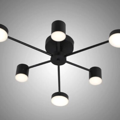 Lustră LED cu Telecomandă, 54W,Negru 