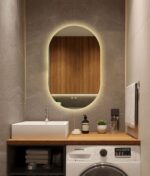 Oglindă Baie LED cu Senzor Touch, Lumina Rece, Caldă și Neutră, 50x100cm