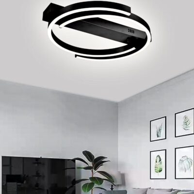 Lustră LED cu Telecomandă,Putere 76W, Negru, Eleganță Modernă și Iluminare Inteligentă