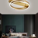 Lustră LED cu Telecomandă,Putere 76W, Auriu, Eleganță Modernă și Iluminare Inteligentă