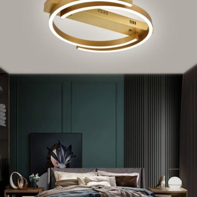 Lustră LED cu Telecomandă,Putere 76W, Auriu, Eleganță Modernă și Iluminare Inteligentă