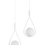 Pendul Cu Doua Globuri, Soclu E14, Alb