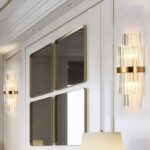 Aplică Aurie cu Cristale – 2 Fasunguri E14, Design Elegant din Metal și Cristal, 36×20×10 cm - imagine 2