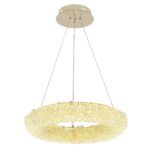 Lustră LED Suspendată cu Telecomandă – 3 Tipuri de Lumină, Intensitate Reglabilă, Design Auriu Modern, Ø40 cm - imagine 2
